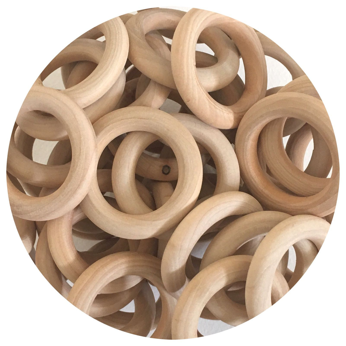 Natural Wood Rings - 55mm - 10pack