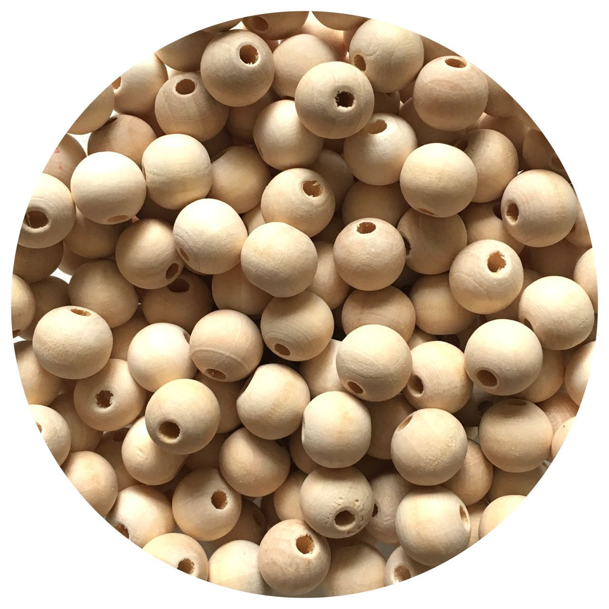Natural Wood Beads - 10mm Round - 20 beads