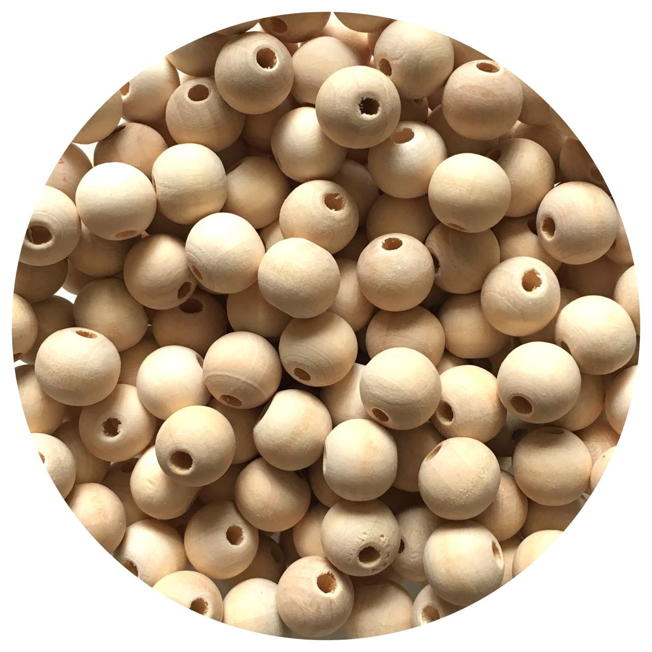 Natural Wood Beads - 10mm Round - 20 beads