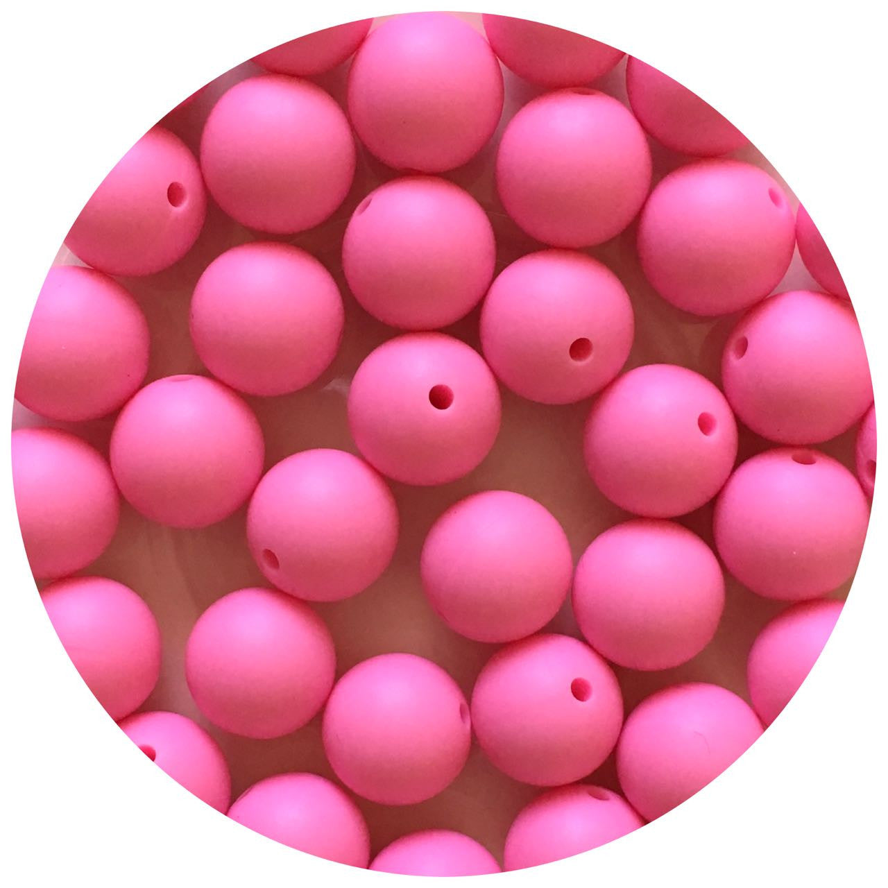 Bubblegum Pink - 15mm round - 10 Beads