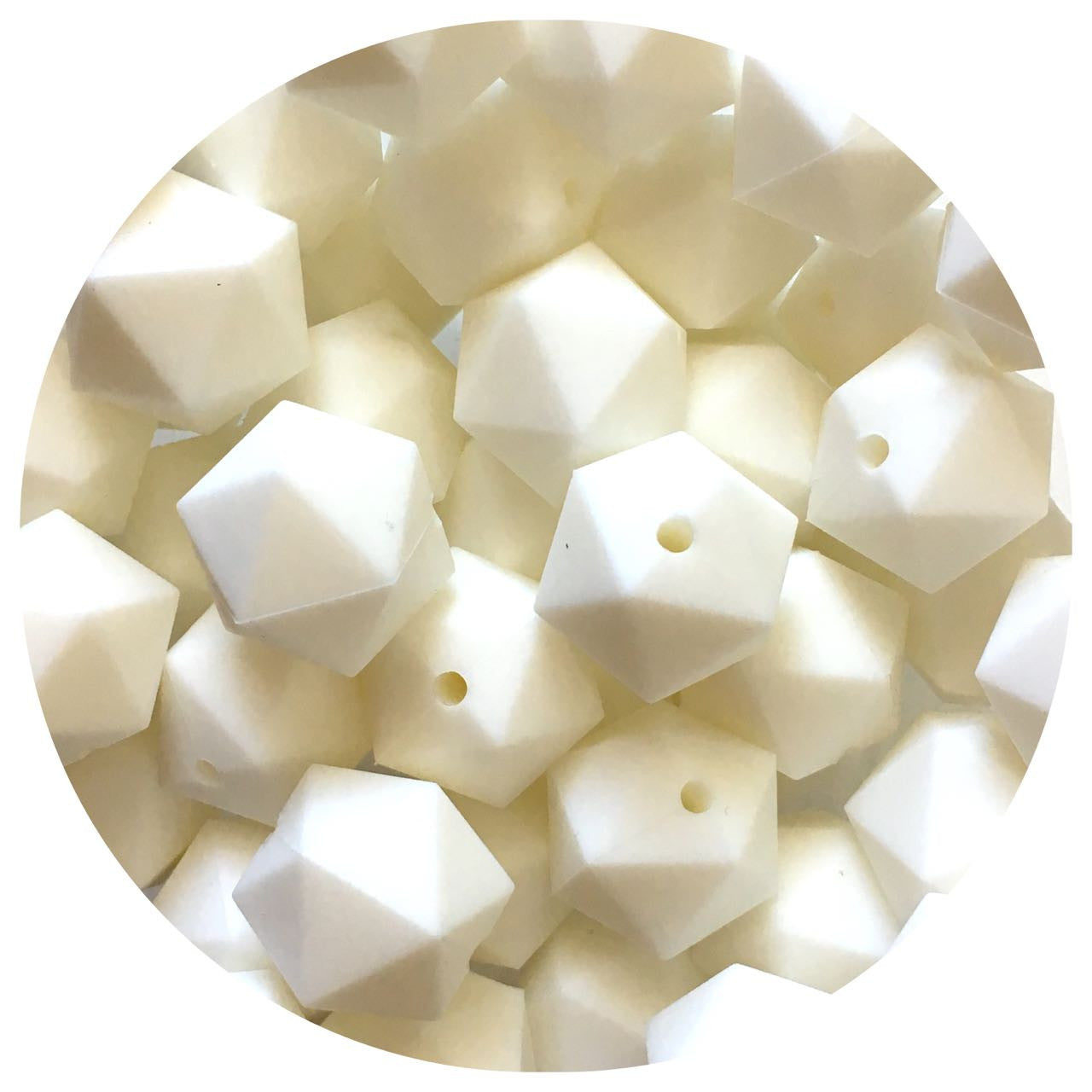 *CLEARANCE* Snow White - 17mm Icosahedron - 20 Beads