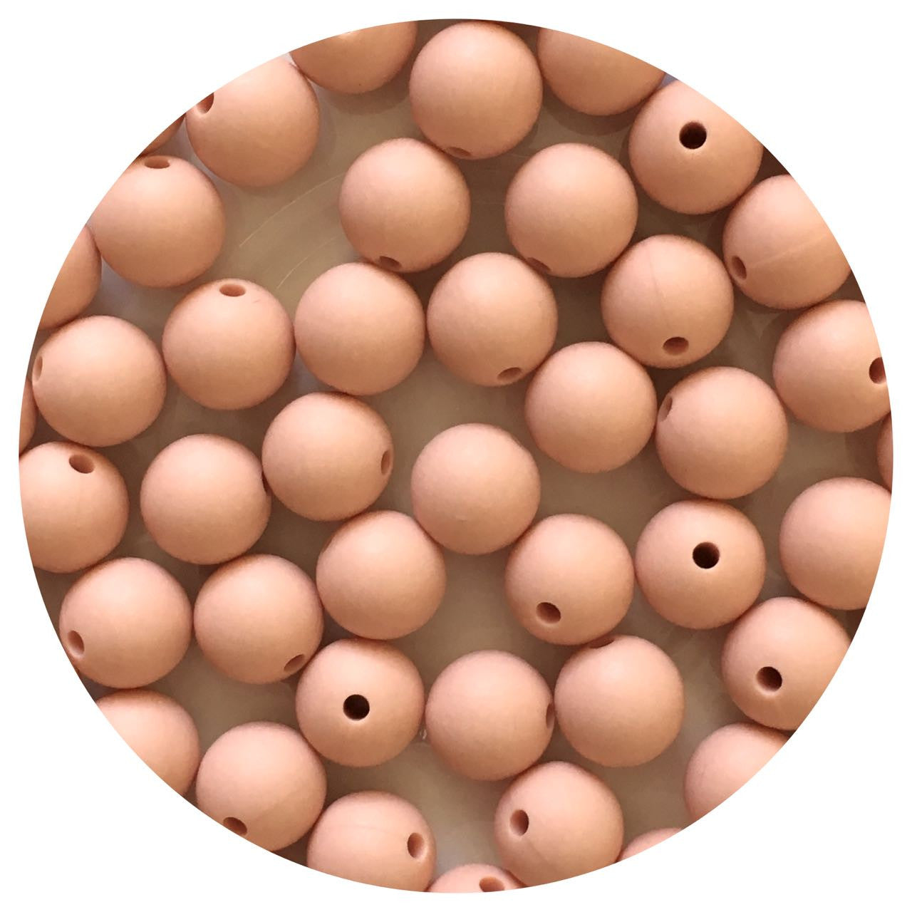 Peach - 12mm Round Silicone Beads - 10 beads