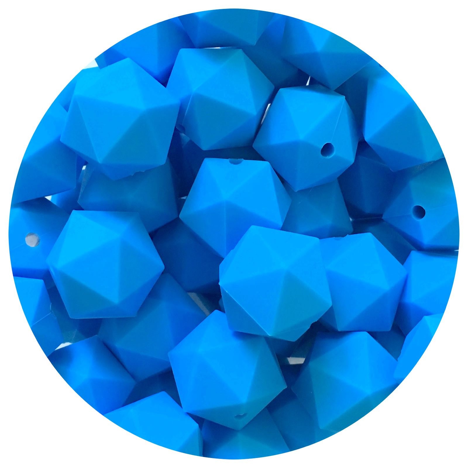 Sky Blue - 17mm Icosahedron - 5 Beads