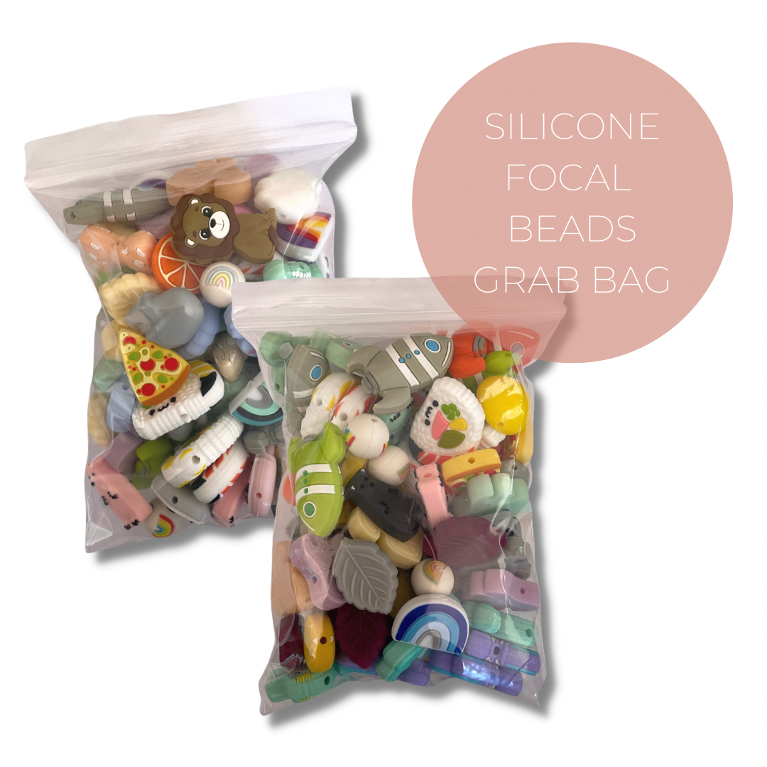 Silicone Focal Beads Grab Bag - Mixed - approx. 70 beads (30% OFF RRP)