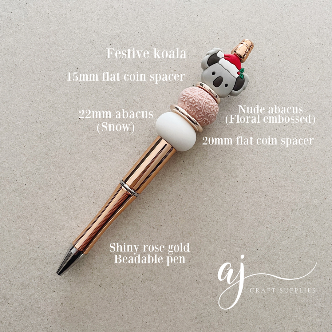 Festive Koala Silicone Beads - 2 beads (CHRISTMAS EDITION)