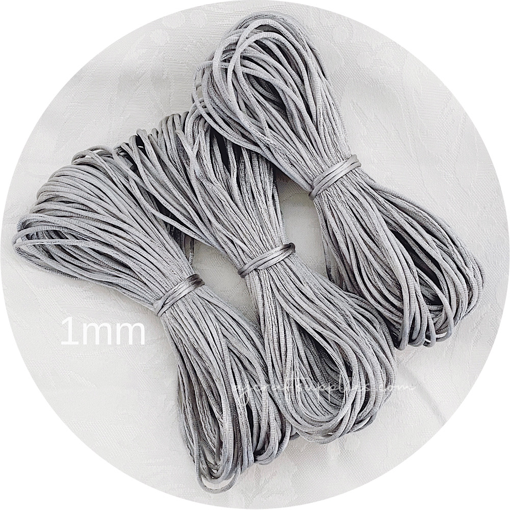Light Grey - 1mm Satin Nylon Cord - Wholesale Craft Supplies Australia - AJ  Craft Supplies
