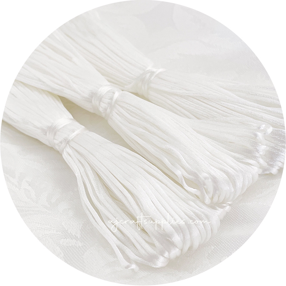 White - 1.5mm Satin Nylon Cord - 20 metres