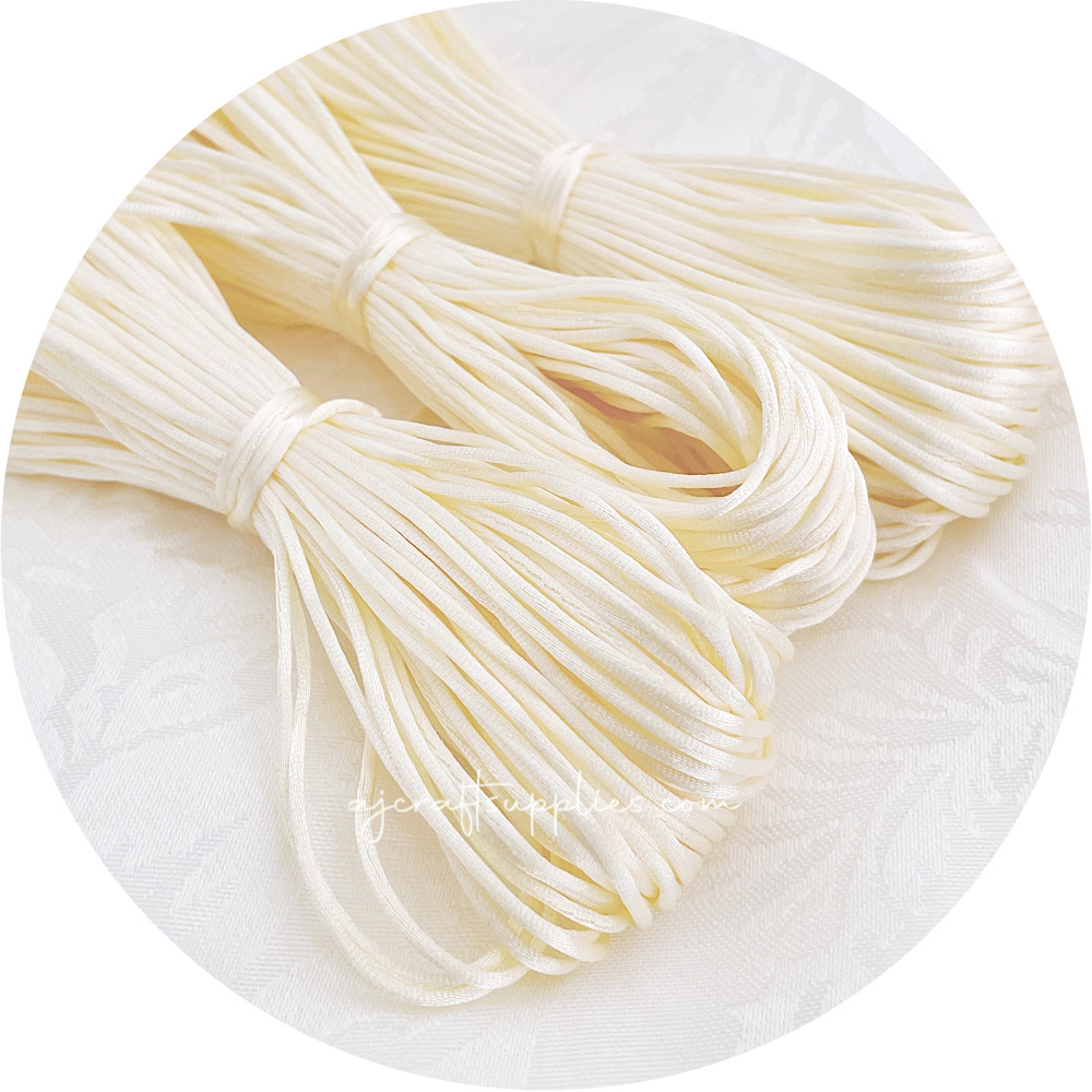 Cream - 1.5mm Satin Nylon Cord - 20m