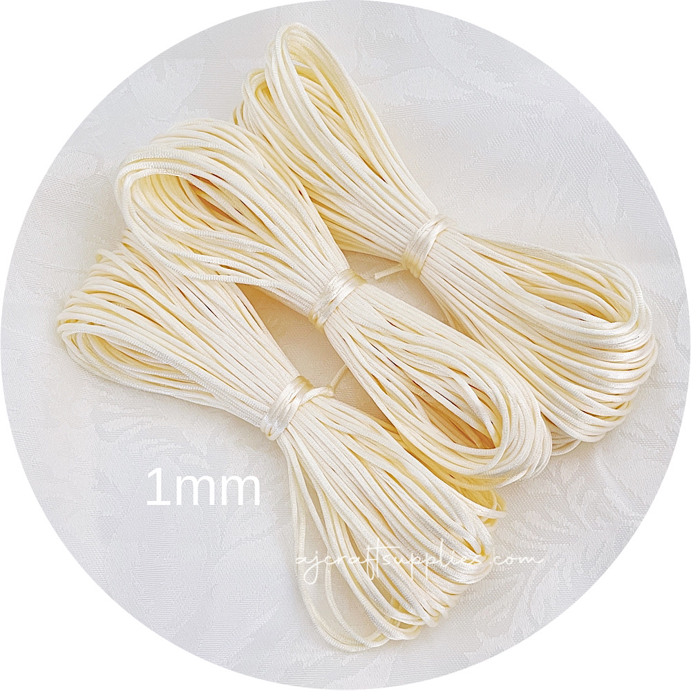 Cream - 1.5mm Satin Nylon Cord - 20m