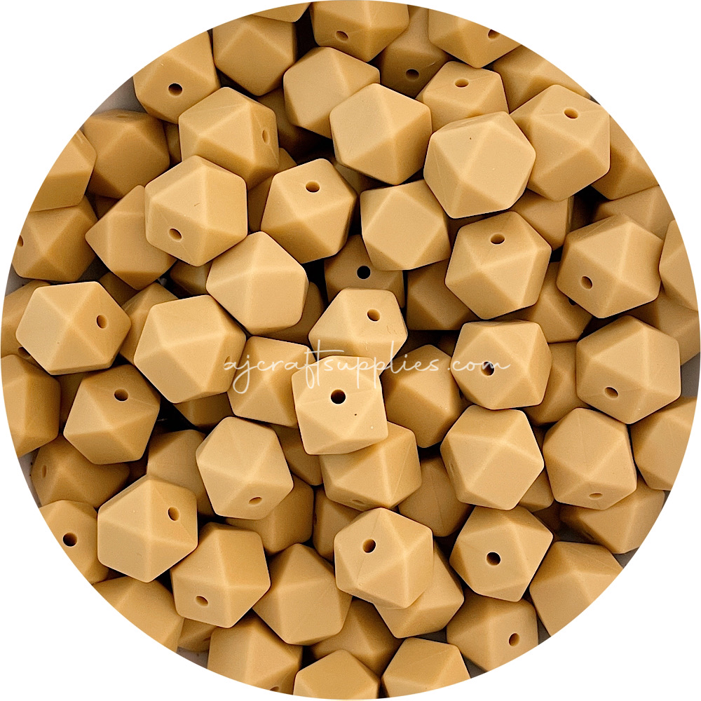 *CLEARANCE* Butterscotch - 14mm Mini Hexagon - 20 beads