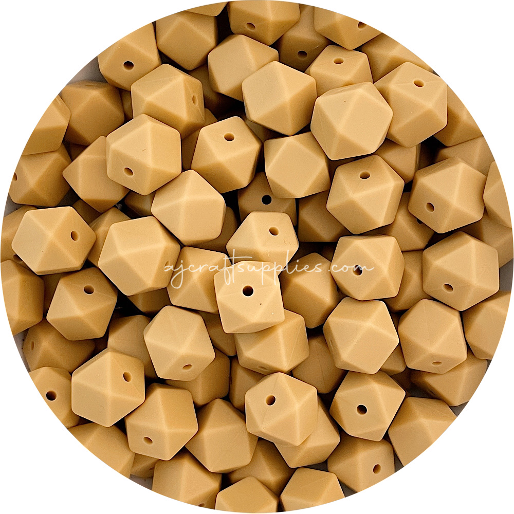 Butterscotch - 14mm Mini Hexagon - 5 beads