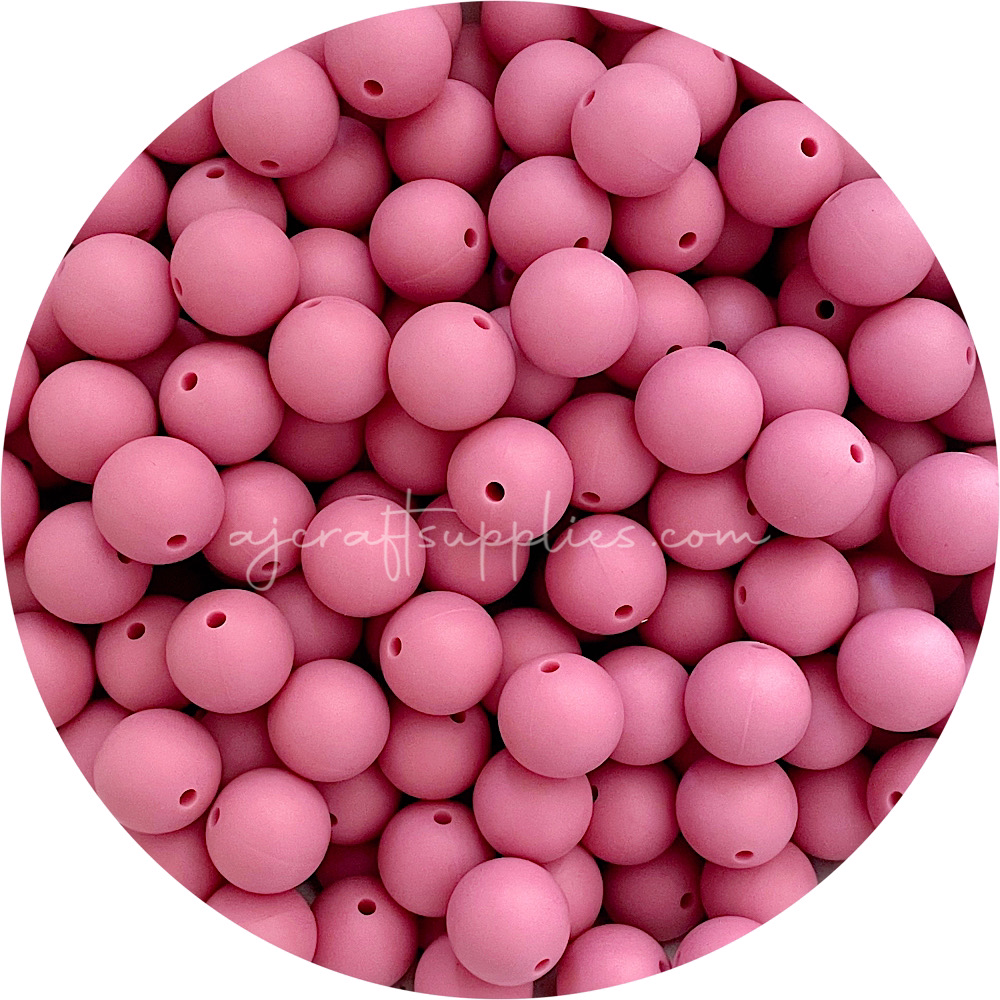 Petal Pink - 15mm round - 10 Beads