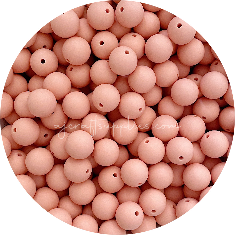 Peach - 15mm round - 10 Beads