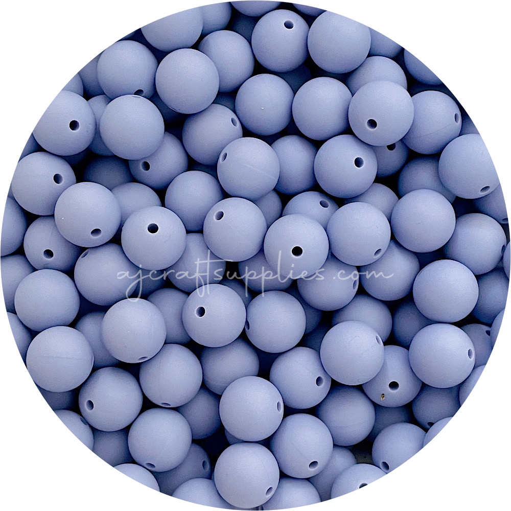Powder Blue - 15mm round - 10 Beads