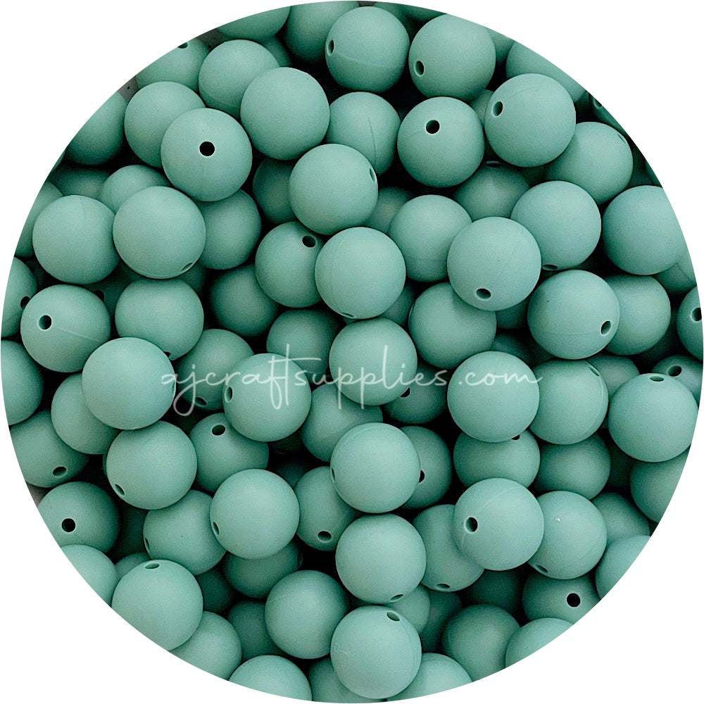 Ether Green 15mm Round 10 Beads Aj Craft Supplies