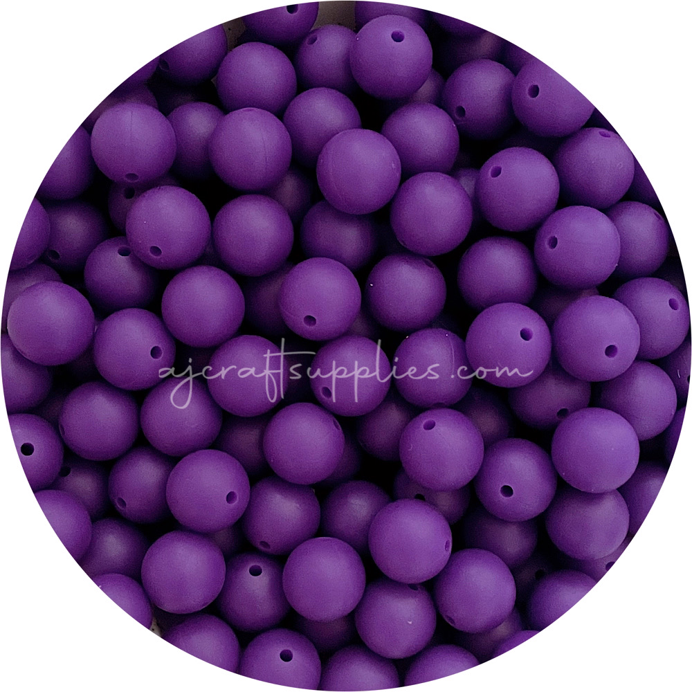 Royal Purple - 15mm round - 10 Beads
