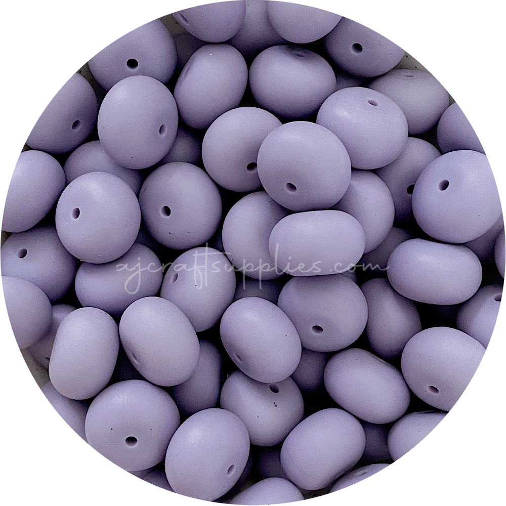 Taro Purple - 22mm Abacus Silicone Beads - 5 Beads