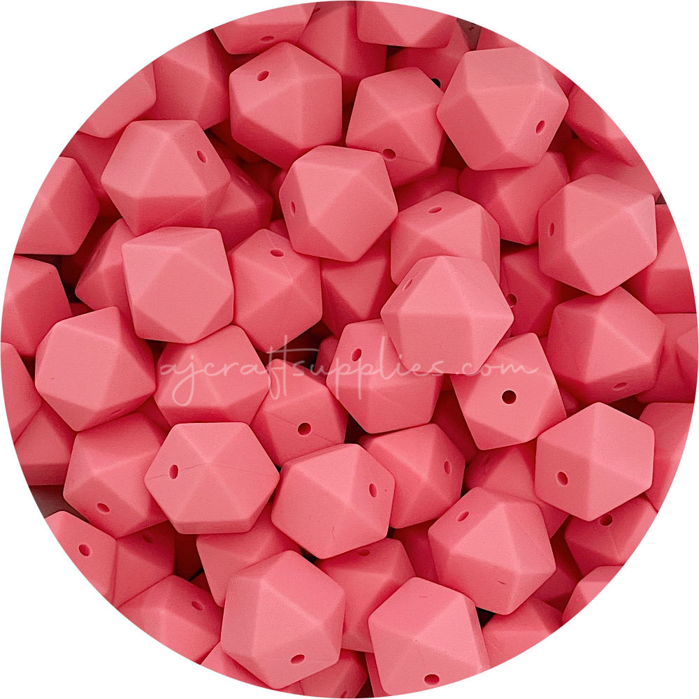 Sakura Pink - 17mm Hexagon - 10 Beads
