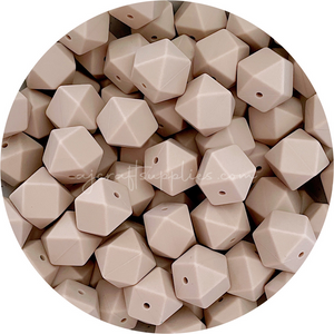 Taupe - 17mm Hexagon - 10 Beads