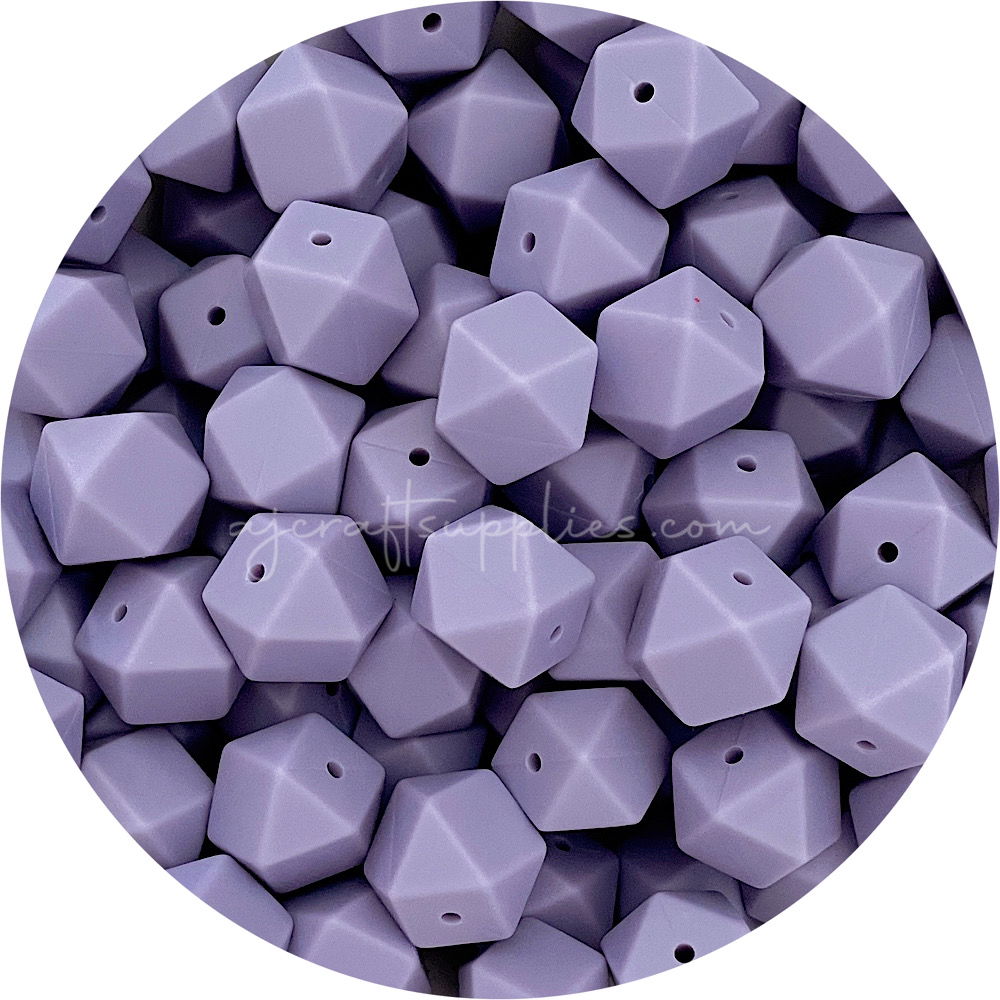 Taro Purple - 17mm Hexagon - 10 Beads