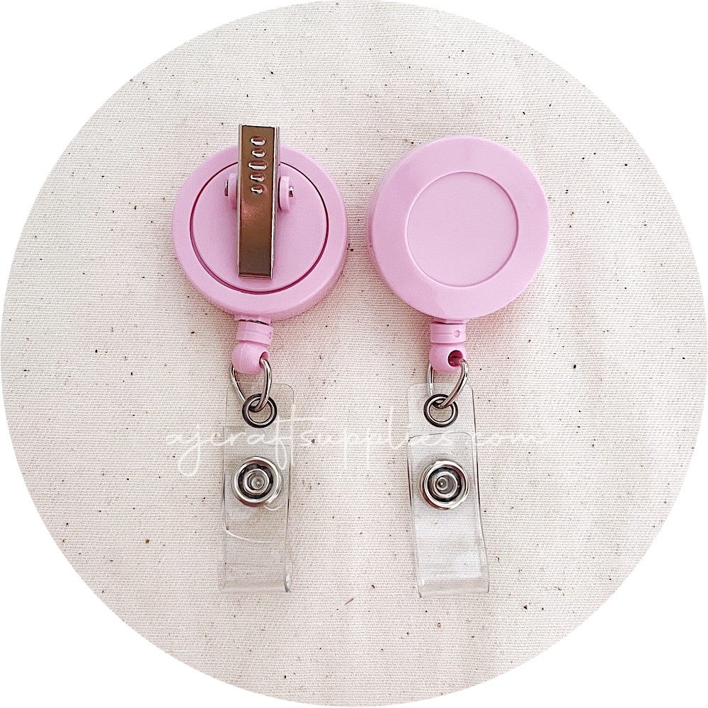 Retractable Badge Reel with Rotating Alligator Clip - Blush - Each