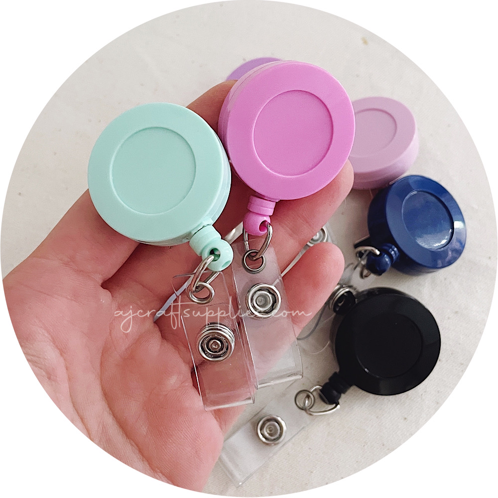 Retractable Badge Reel with Rotating Alligator Clip - Bubblegum Pink - - AJ  Craft Supplies