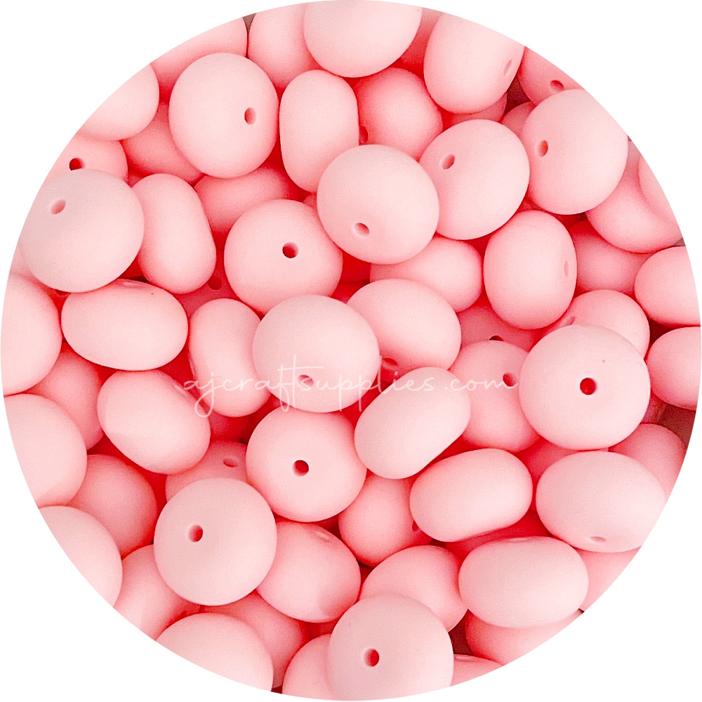 Candy Pink - 22mm Abacus Silicone Beads - 5 Beads