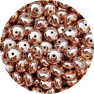 18mm Abacus Acrylic Spacer Beads - Rose Gold - 5 Beads