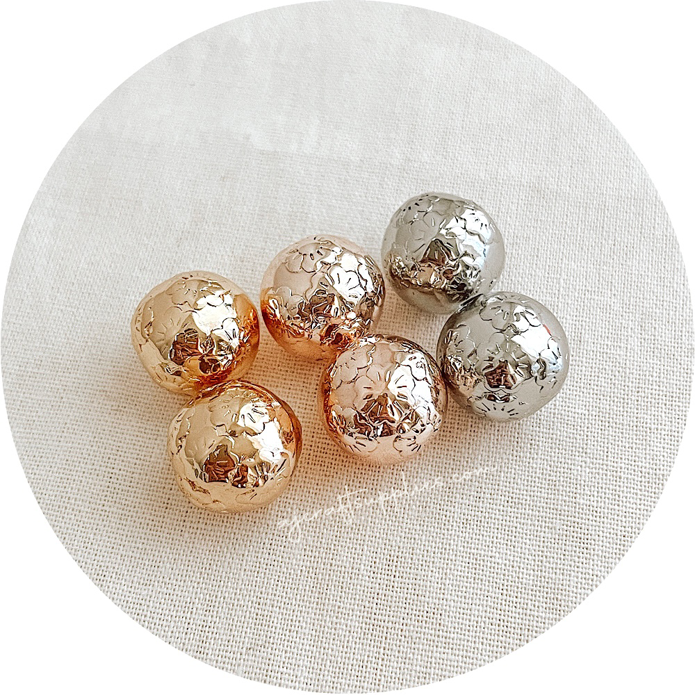 13mm (Floral Embossed) Round Acrylic Beads - CHOOSE YOUR COLOUR - 5 Beads