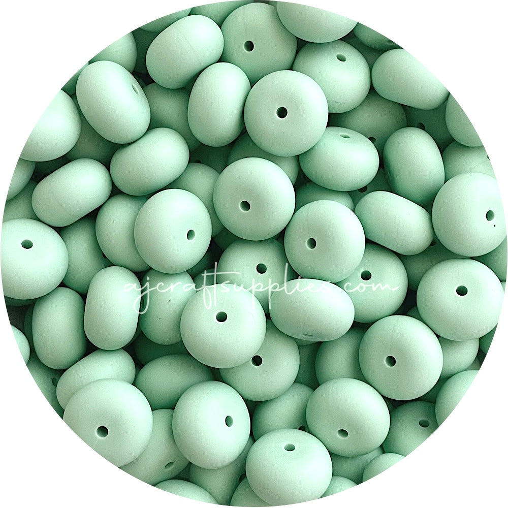 Mint Green - 19mm Abacus Silicone Beads - 5 Beads
