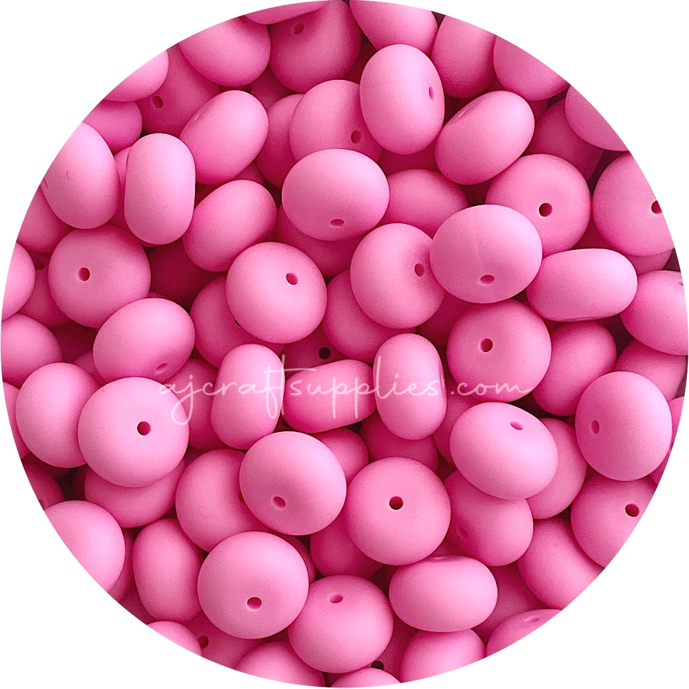 Bubblegum Pink - 19mm Abacus Silicone Beads - 5 Beads