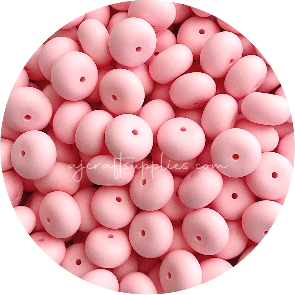 Candy Pink - 19mm Abacus Silicone Beads - 5 Beads