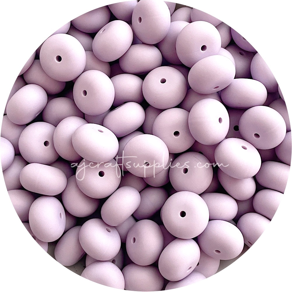 Lilac Purple - 19mm Abacus Silicone Beads - 5 Beads