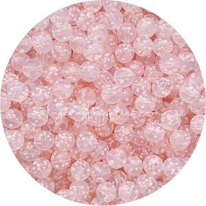 Blush Specked Clear - 12mm Round Silicone Beads - 10 beads