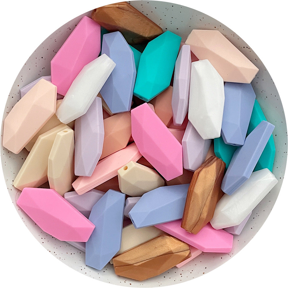 *CLEARANCE* Geo Leaf Beads - Choose your colour - Each