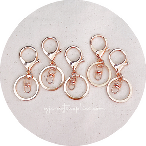 70mm Large Lobster Clasp & Ring - Light Rose Gold (Superior Quality) - 5 Clasps