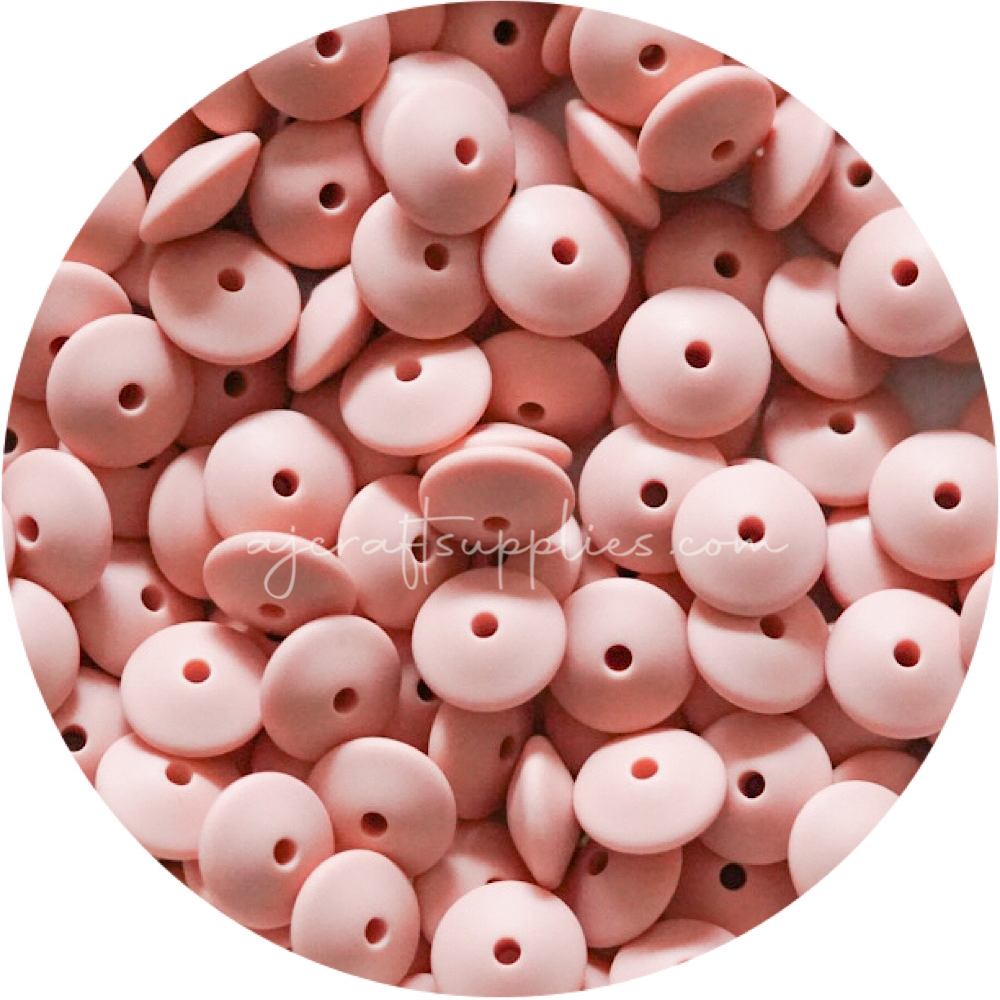 Peach - 15mm Saucer Silicone Beads - Each