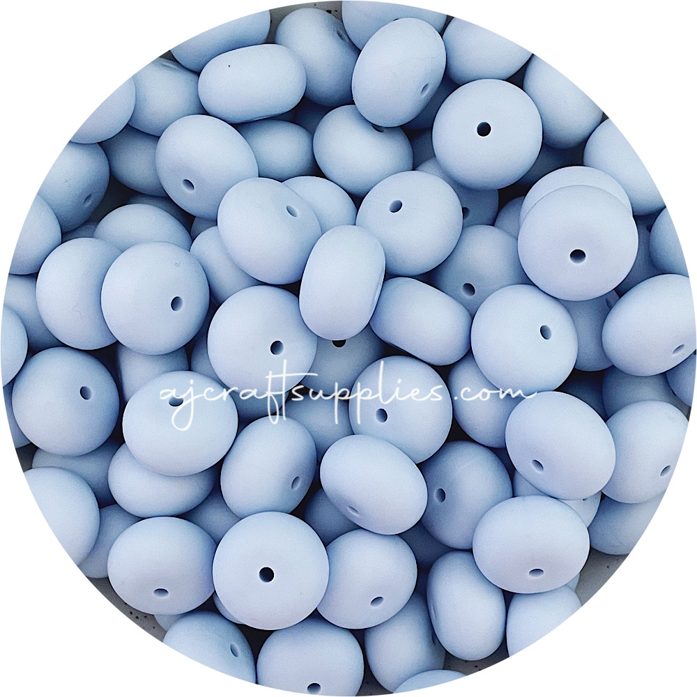 Pastel Blue - 19mm Abacus Silicone Beads - 5 Beads