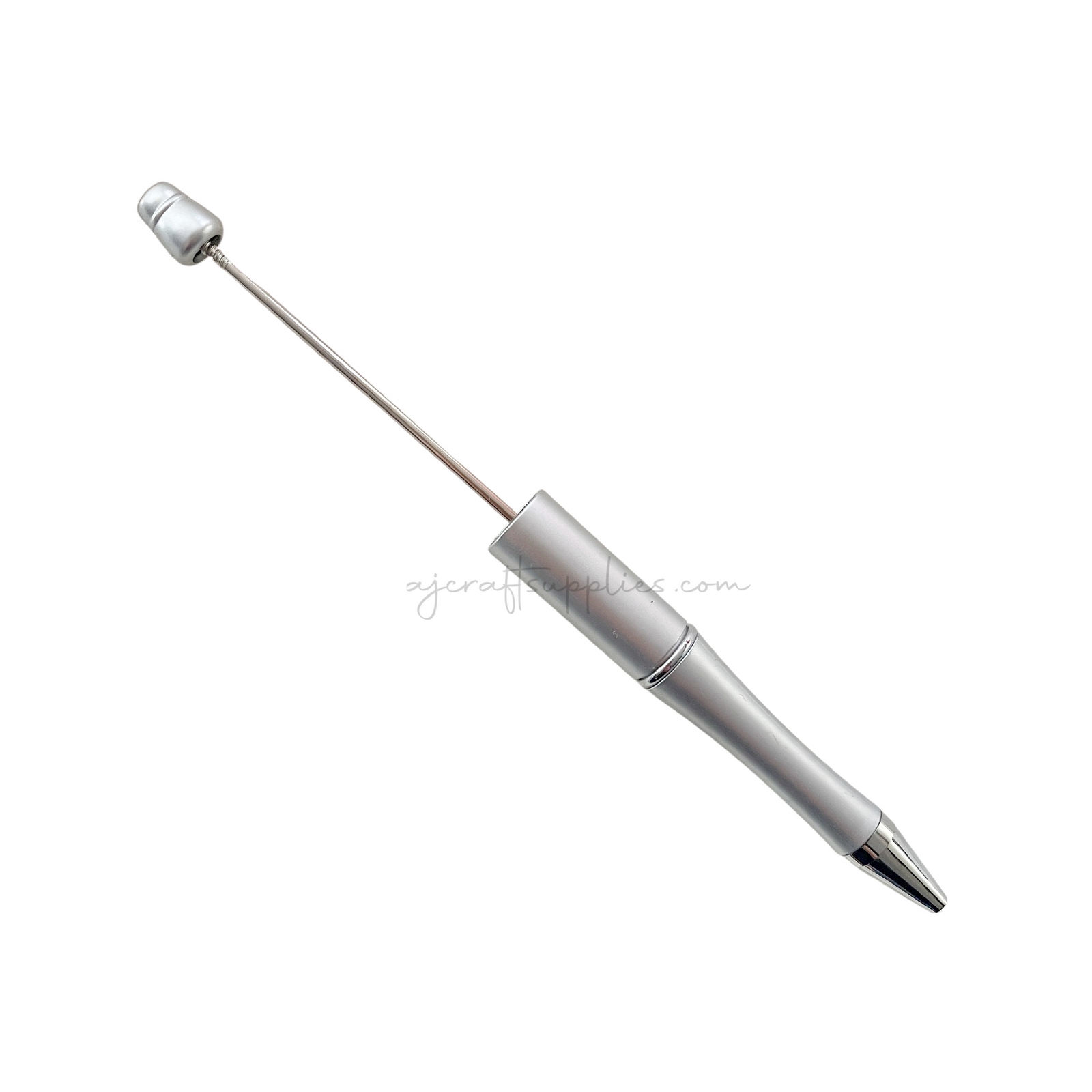 Beadable Pen Blanks - Brushed Silver - Each