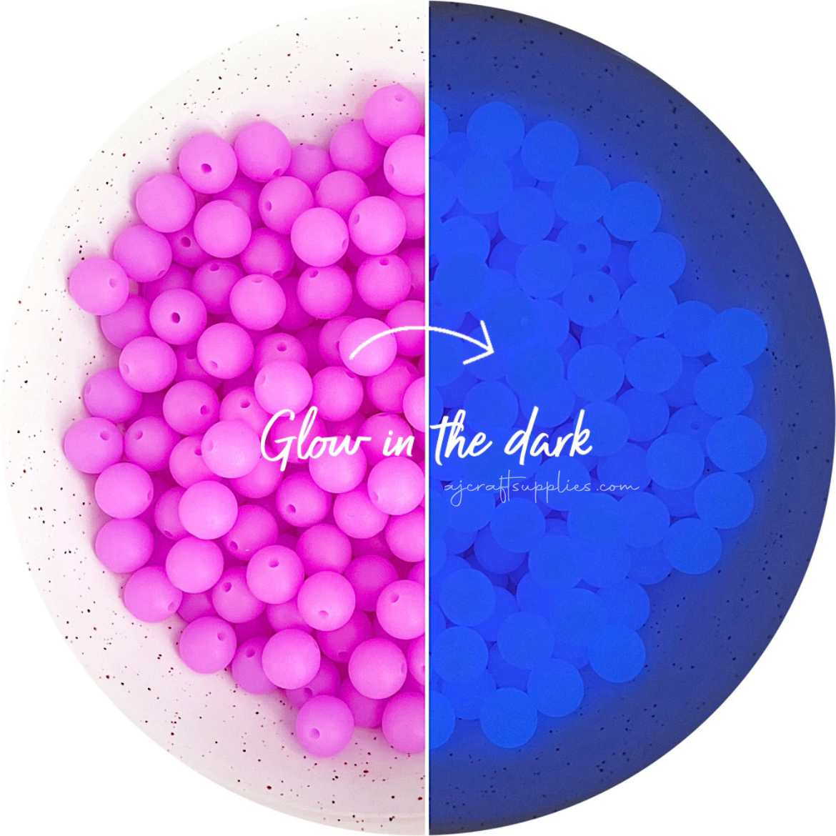 12mm round Glow in the Dark Silicone Beads