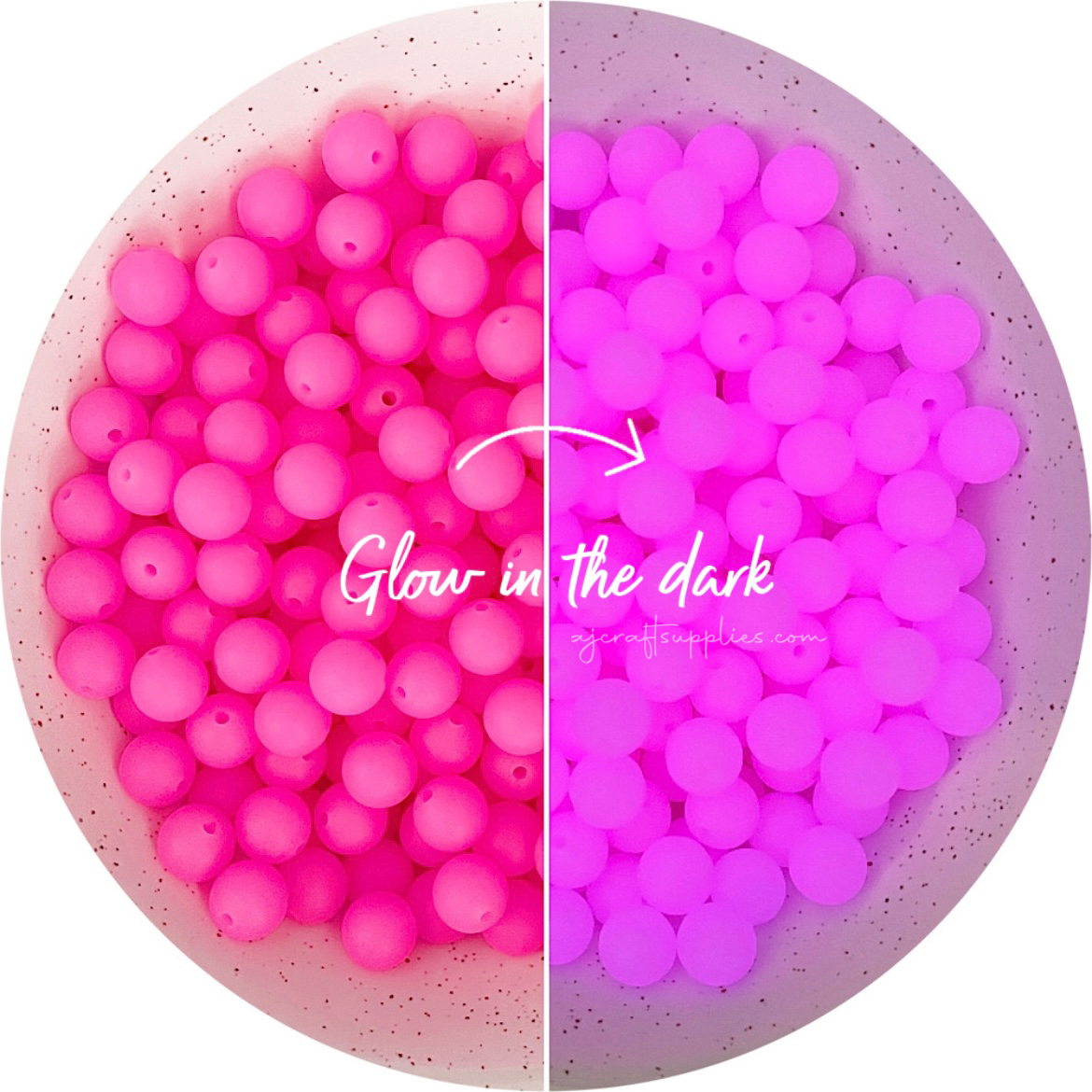 12mm round Glow in the Dark Silicone Beads