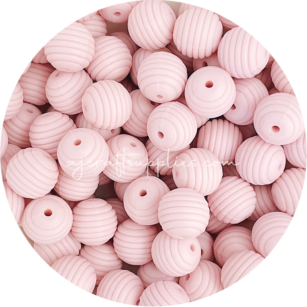 Blush - 15mm round Beehive - 5 Beads