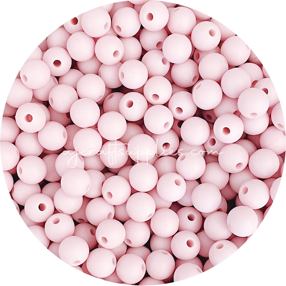 Blush Pink - 12mm Round Silicone Beads - 10 beads