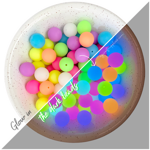15mm round Glow in the Dark Silicone Beads