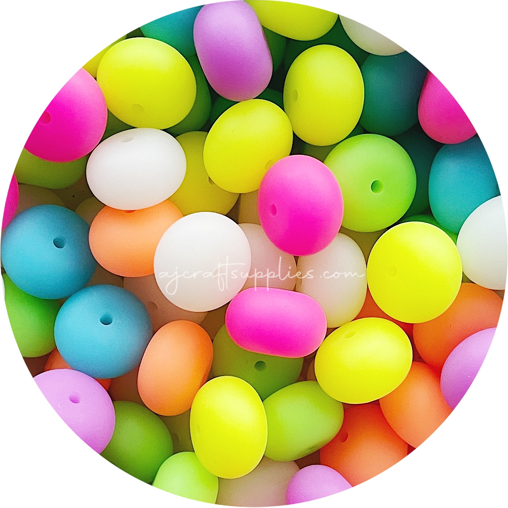 22mm abacus Glow in the Dark Silicone Beads