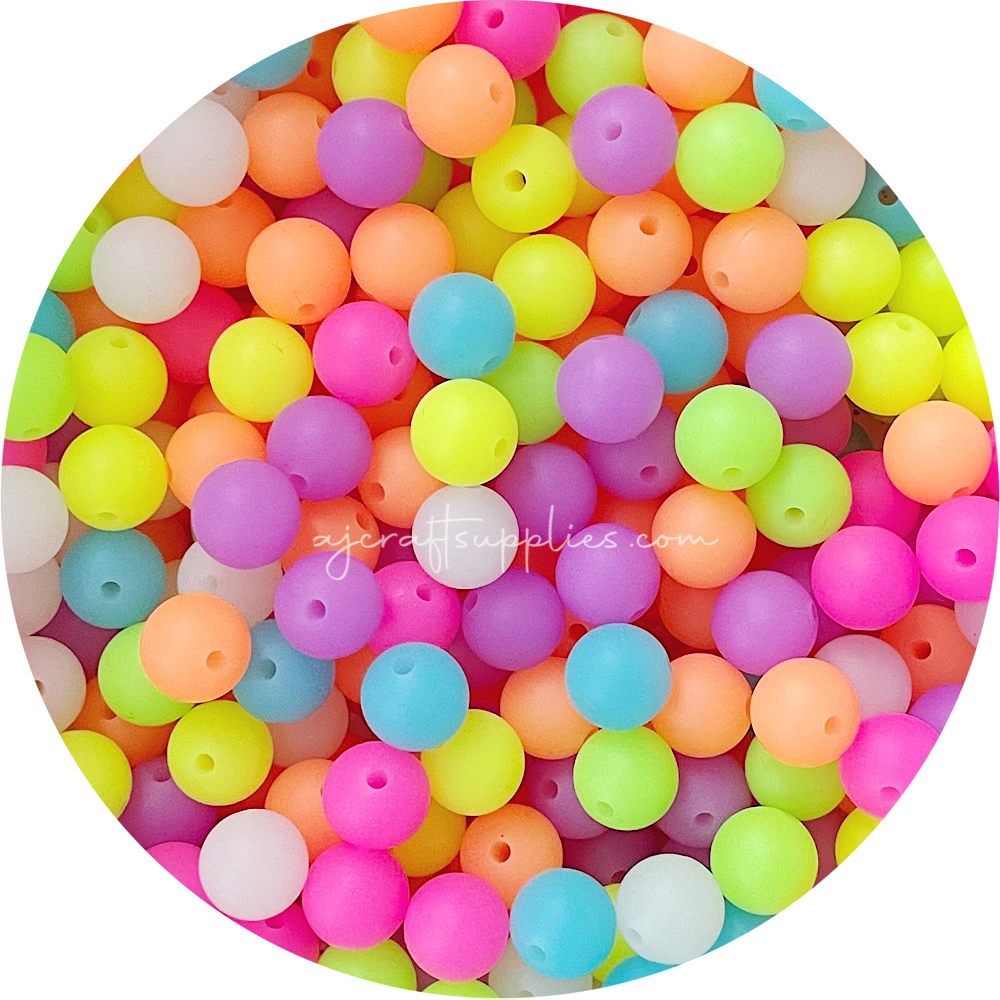 12mm round Glow in the Dark Silicone Beads