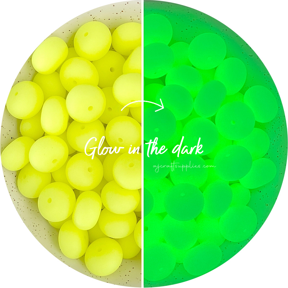 22mm abacus Glow in the Dark Silicone Beads