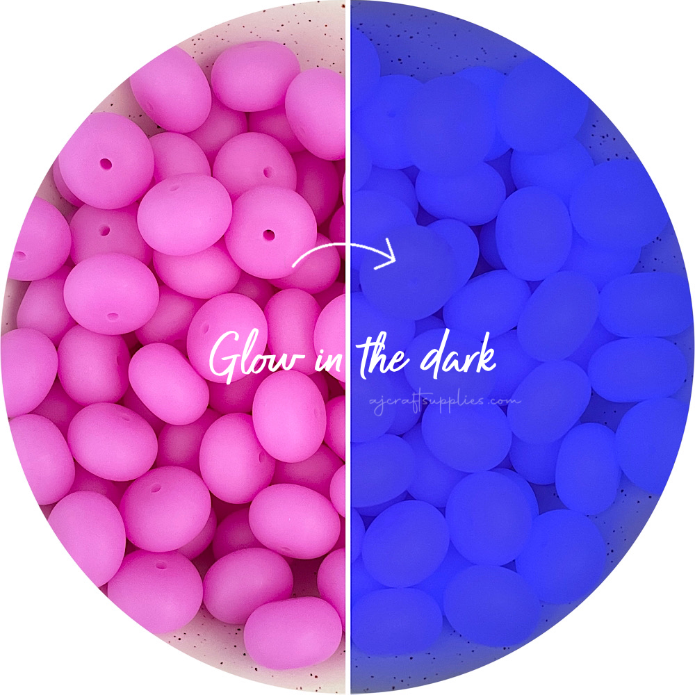 22mm abacus Glow in the Dark Silicone Beads