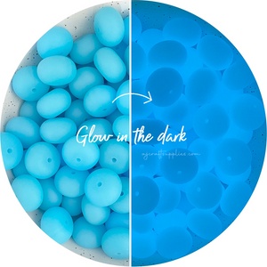 22mm abacus Glow in the Dark Silicone Beads
