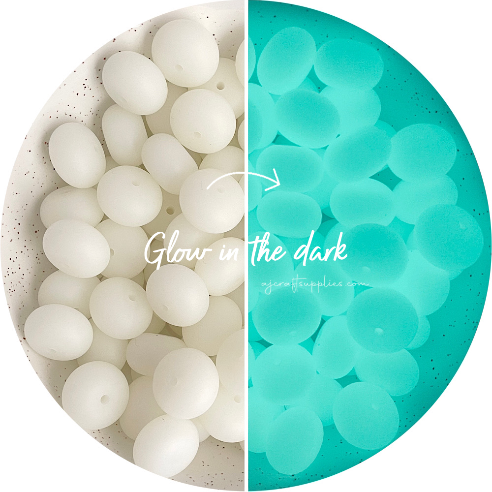 22mm abacus Glow in the Dark Silicone Beads